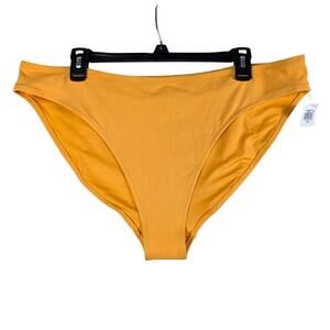 NWT Old Navy Bikini Bottom Women XXL Orange Textured Mid Rise Stretch Swim Y2K